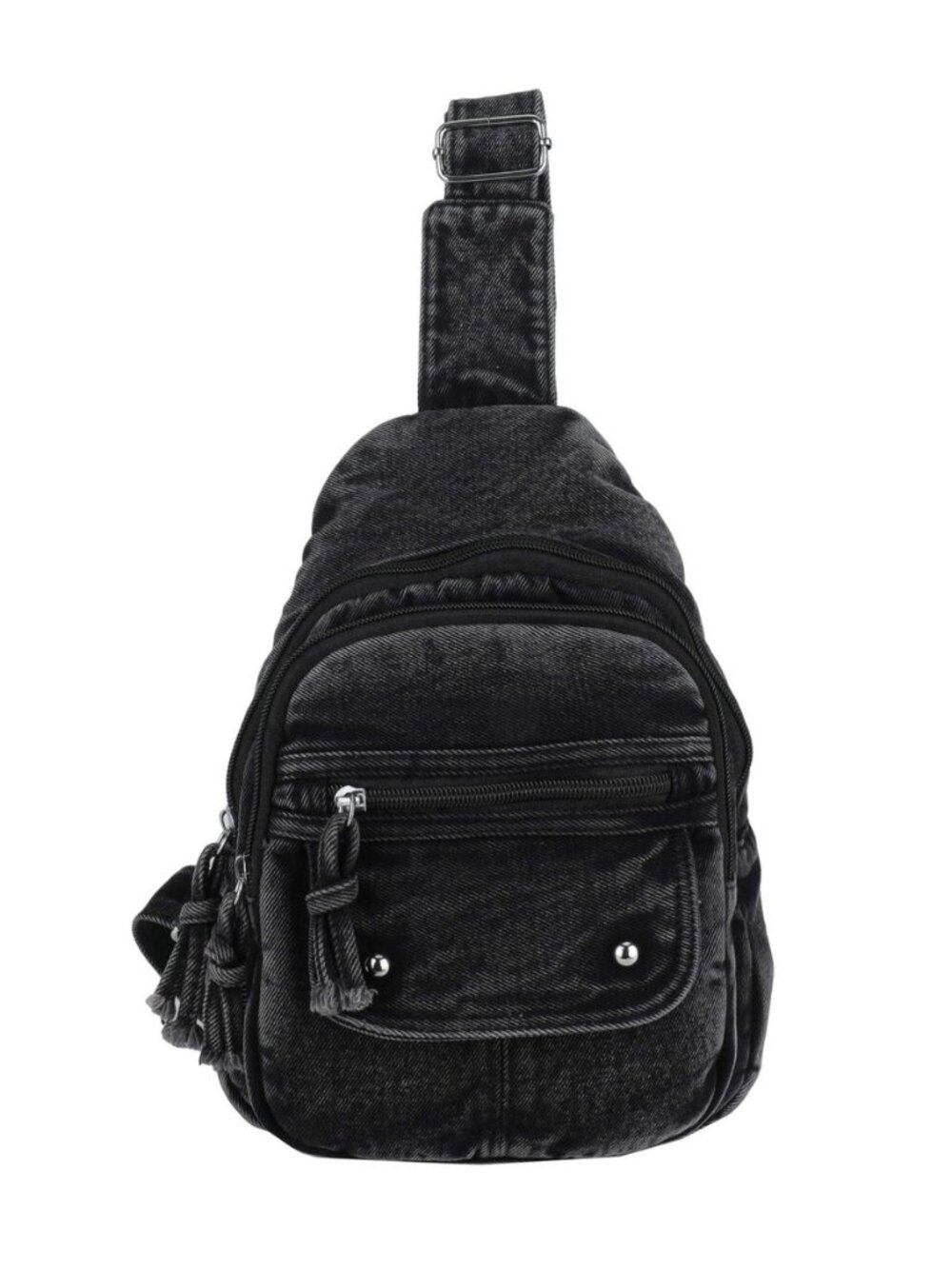 Denim Sling Bag for Women, Retro Y2K Shoulder Bag with Tactile Washed Texture